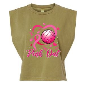 P.I.N.K Out Volleyball Breast Cancer Awareness Garment-Dyed Women's Muscle Tee