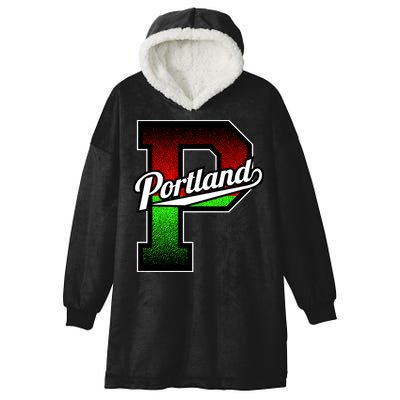 Portland Oregon Vintage Big P Hooded Wearable Blanket