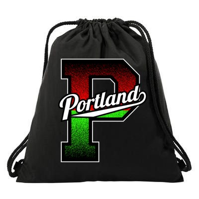 Portland Oregon Vintage Big P Drawstring Bag