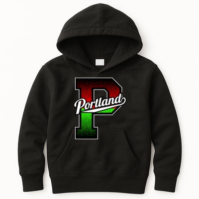 Portland Oregon Vintage Big P Kids Hoodie