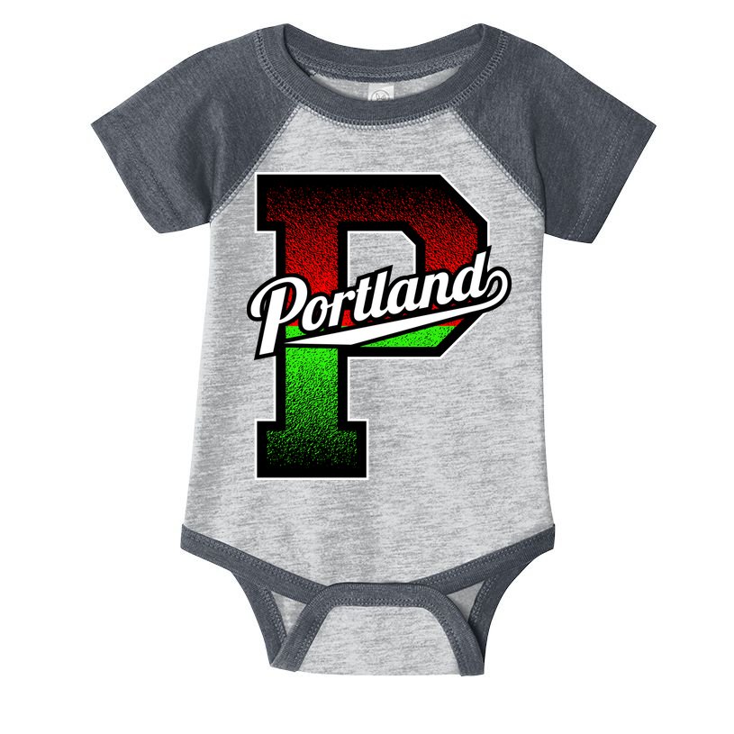 Portland Oregon Vintage Big P Infant Baby Jersey Bodysuit