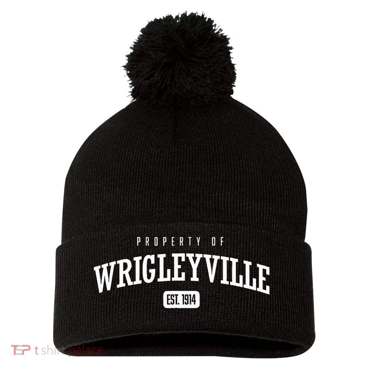 Property Of Wrigleyville Wrigleyville Est. 1914 Pom Pom 12in Knit Beanie