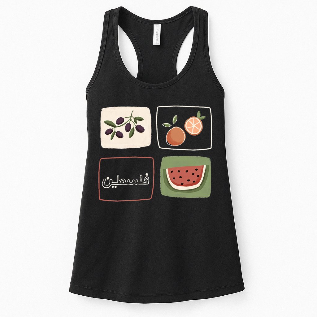 Palestine Olives Watermelon Orange Falasteen Palestinian Womens Tank Top