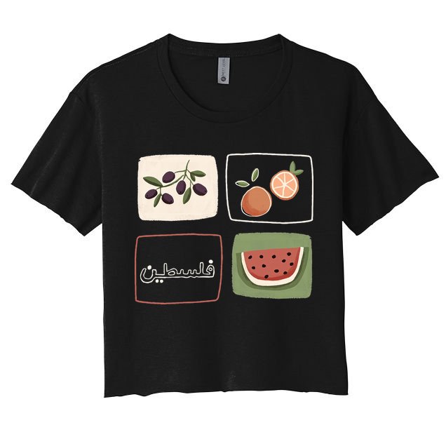 Palestine Olives Watermelon Orange Falasteen Palestinian Crop Top