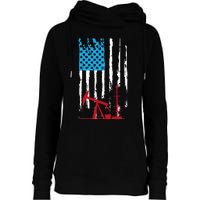 Patriotic Oilfield Worker Oilman Oil Rig Drilling US Flag Womens Funnel Neck Pullover Hood