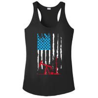 Patriotic Oilfield Worker Oilman Oil Rig Drilling US Flag Ladies PosiCharge Competitor Racerback Tank