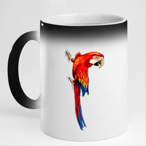 Parrot On Wall 11oz Black Color Changing Mug