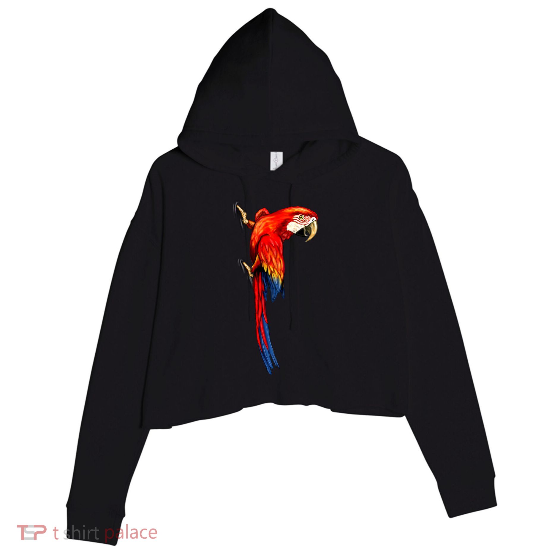 Parrot On Wall Crop Fleece Hoodie