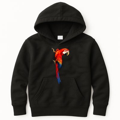Parrot On Wall Kids Hoodie
