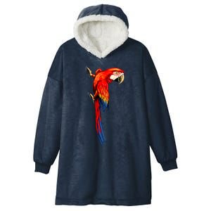 Parrot On Wall Hooded Wearable Blanket