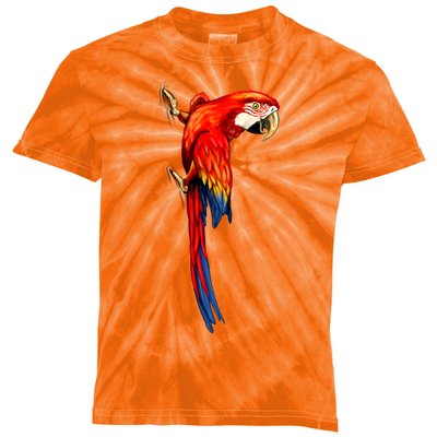 Parrot On Wall Kids Tie-Dye T-Shirt