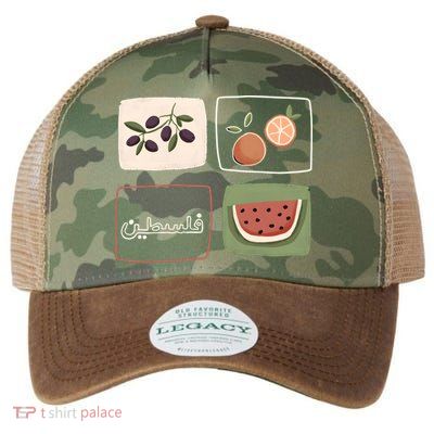 Palestine Olives Watermelon Orange Falasteen Palestinian Legacy Tie Dye Trucker Hat