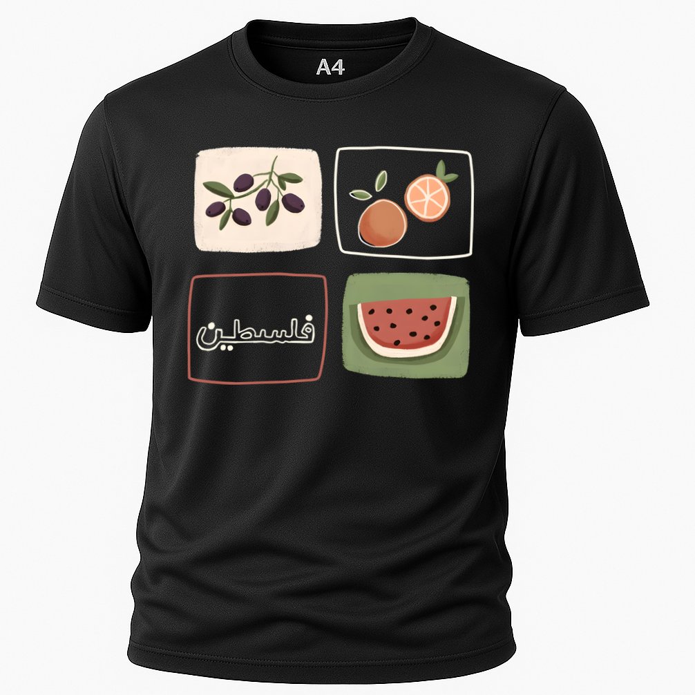Palestine Olives Watermelon Orange Falasteen Palestinian Cooling Performance Crew T-Shirt