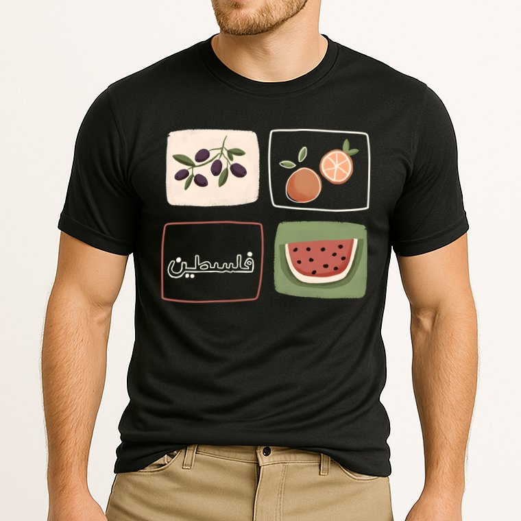 Palestine Olives Watermelon Orange Falasteen Palestinian Cooling Performance Crew T-Shirt