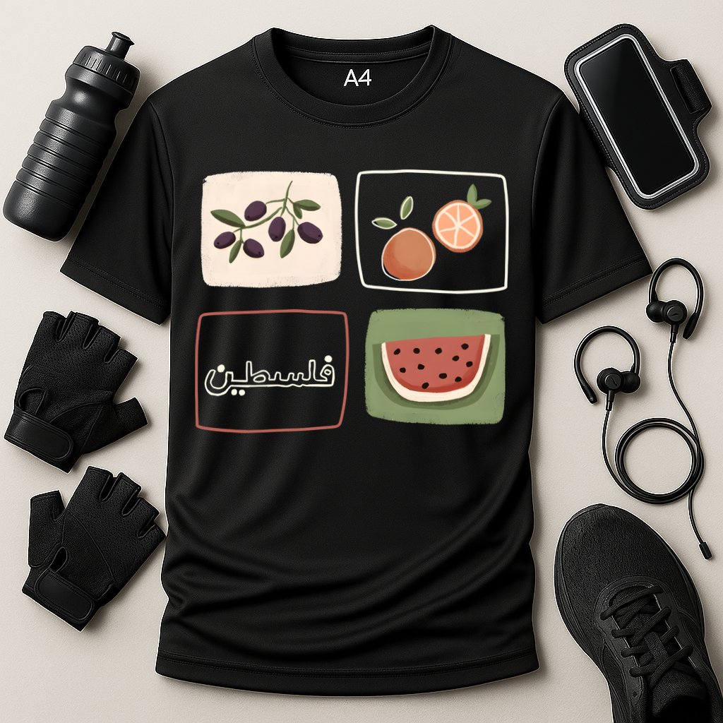 Palestine Olives Watermelon Orange Falasteen Palestinian Cooling Performance Crew T-Shirt