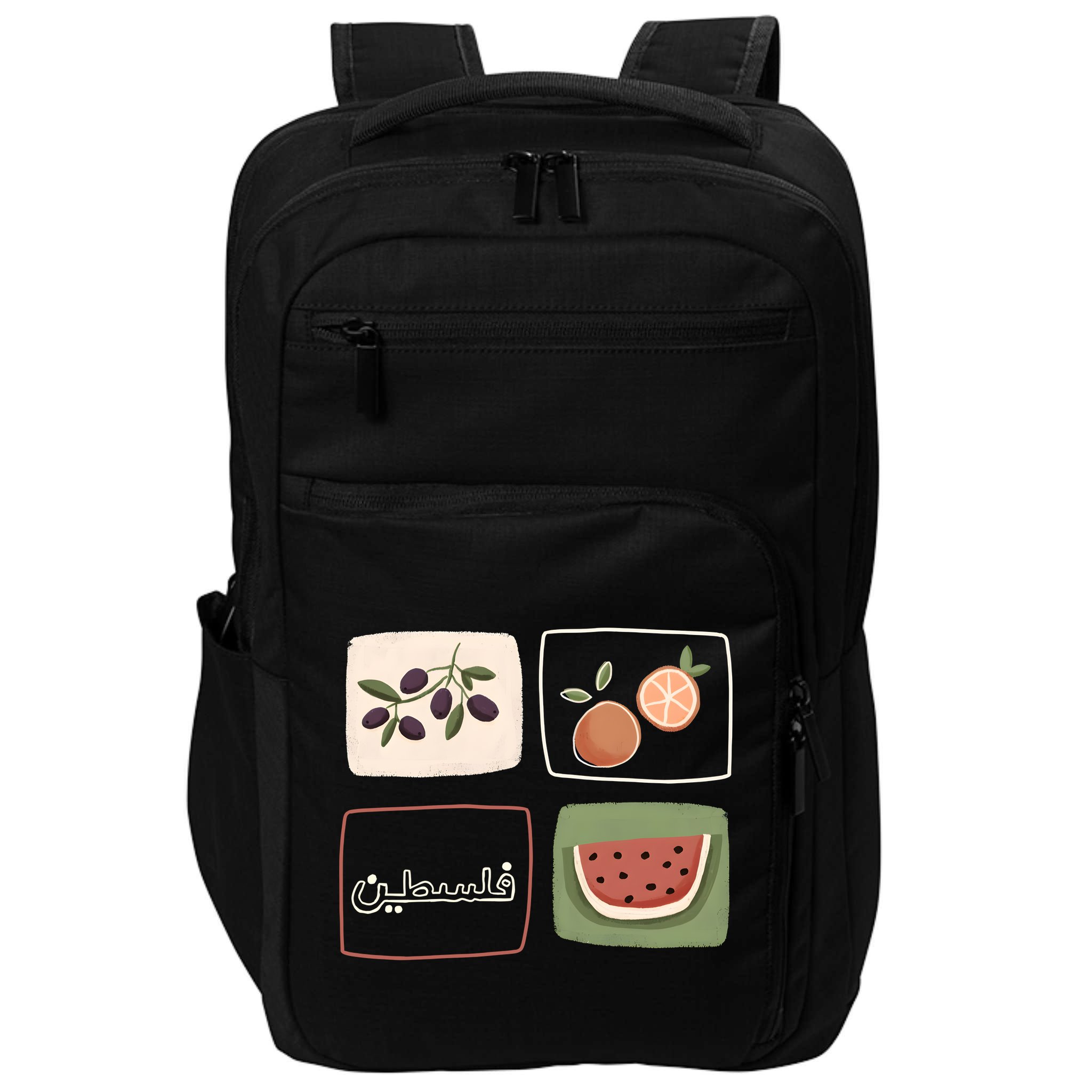 Palestine Olives Watermelon Orange Falasteen Palestinian Impact Tech Backpack