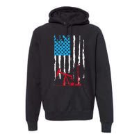 Patriotic Oilfield Worker Oilman Oil Rig Drilling US Flag Premium Hoodie