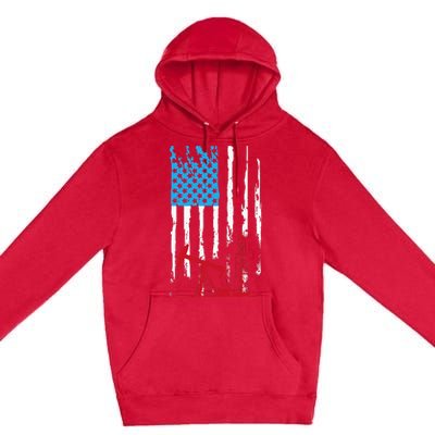 Patriotic Oilfield Worker Oilman Oil Rig Drilling US Flag Premium Pullover Hoodie