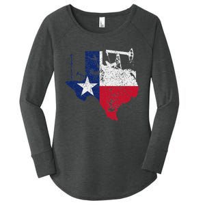 Patriotic Oilfield Worker Oilman Oil Rig Drilling Texas Women's Perfect Tri Tunic Long Sleeve Shirt