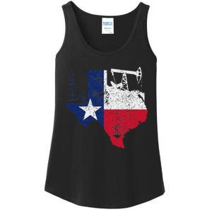 Patriotic Oilfield Worker Oilman Oil Rig Drilling Texas Ladies Essential Tank