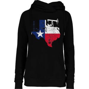 Patriotic Oilfield Worker Oilman Oil Rig Drilling Texas Womens Funnel Neck Pullover Hood