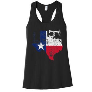 Patriotic Oilfield Worker Oilman Oil Rig Drilling Texas Women's Racerback Tank