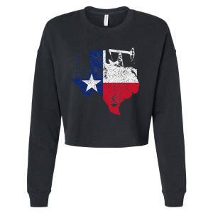 Patriotic Oilfield Worker Oilman Oil Rig Drilling Texas Cropped Pullover Crew