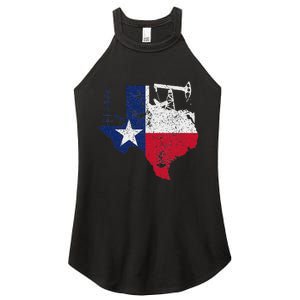 Patriotic Oilfield Worker Oilman Oil Rig Drilling Texas Women's Perfect Tri Rocker Tank