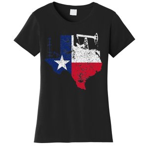 Patriotic Oilfield Worker Oilman Oil Rig Drilling Texas Women's T-Shirt