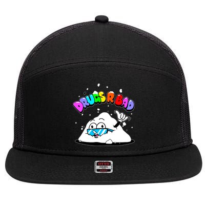 Powder Aint Cool Drugs Are Bad 7 Panel Mesh Trucker Snapback Hat