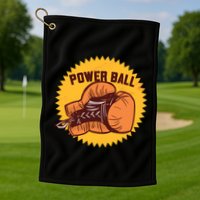 Power Ball Boxing Glove Golf Towel