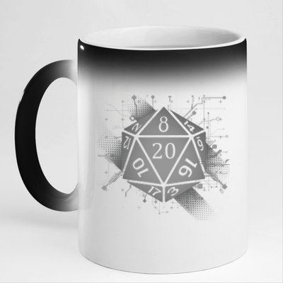 Power D20 Graphic 11oz Black Color Changing Mug