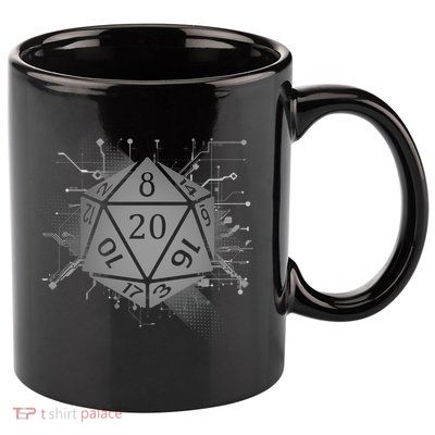 Power D20 Graphic 11oz C Handle Ceramic Mug