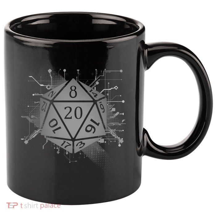 Power D20 Graphic 11oz C Handle Ceramic Mug