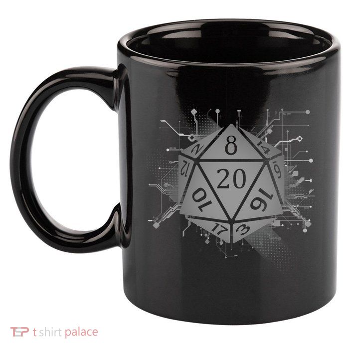 Power D20 Graphic 11oz C Handle Ceramic Mug
