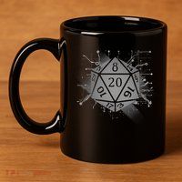 Power D20 Graphic 11oz C Handle Ceramic Mug