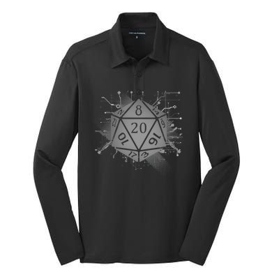 Power D20 Graphic Silk Touch Performance Long Sleeve Polo