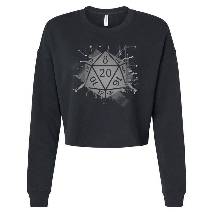 Power D20 Graphic Cropped Pullover Crew