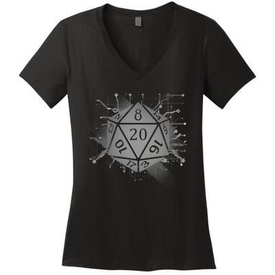 Power D20 Graphic Women's V-Neck T-Shirt
