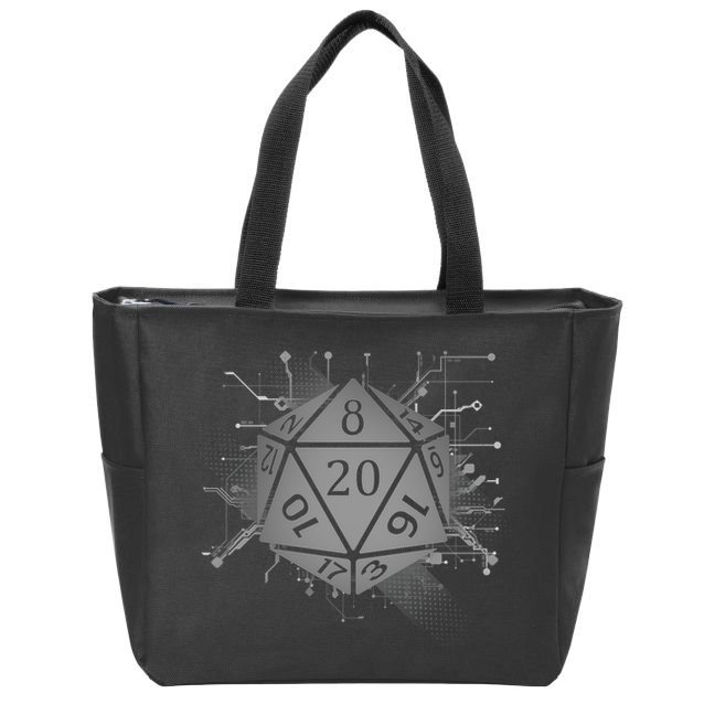 Power D20 Graphic Zip Tote Bag