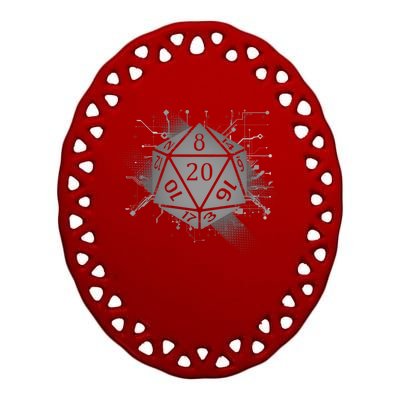 Power D20 Graphic Ceramic Oval Ornament