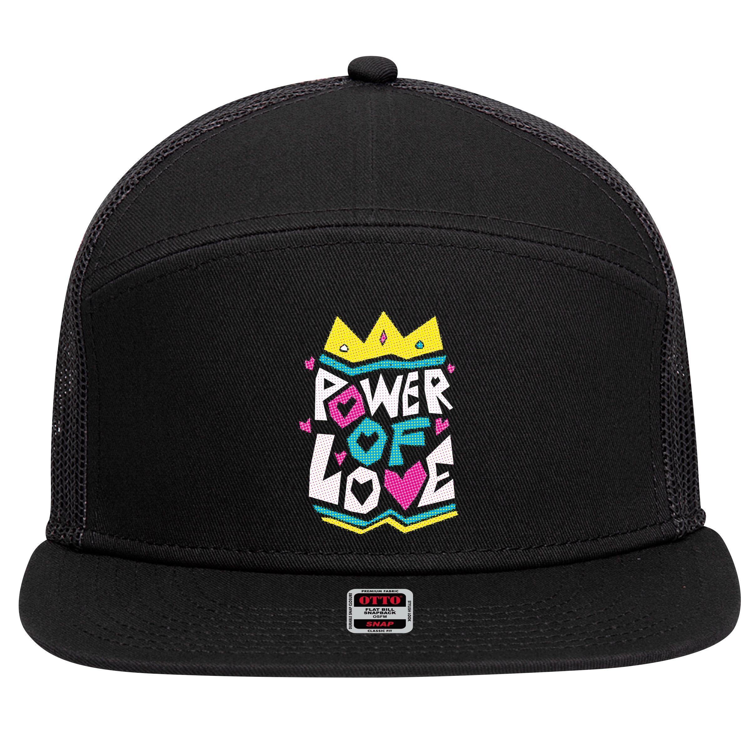 Power Of Love 7 Panel Mesh Trucker Snapback Hat