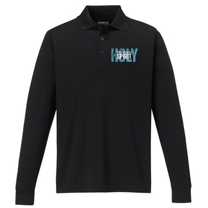 Powered By The Holy Spirit Performance Long Sleeve Polo