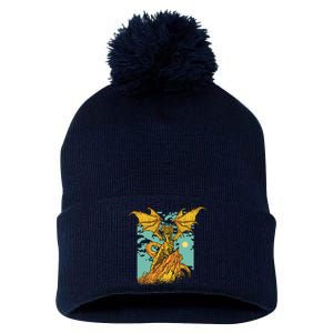 Powerful Dragon Creature Pom Pom 12in Knit Beanie