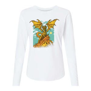 Powerful Dragon Creature Womens Cotton Relaxed Long Sleeve T-Shirt