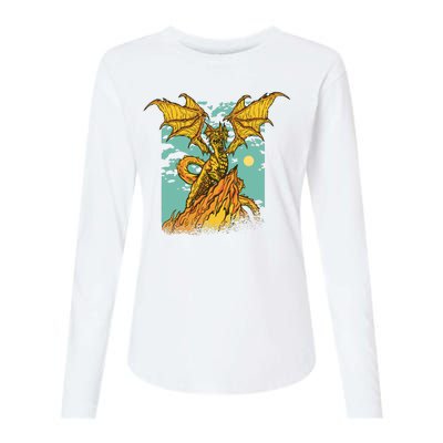 Powerful Dragon Creature Womens Cotton Relaxed Long Sleeve T-Shirt