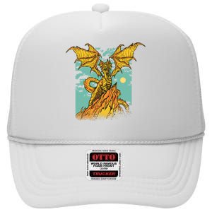 Powerful Dragon Creature High Crown Mesh Back Trucker Hat