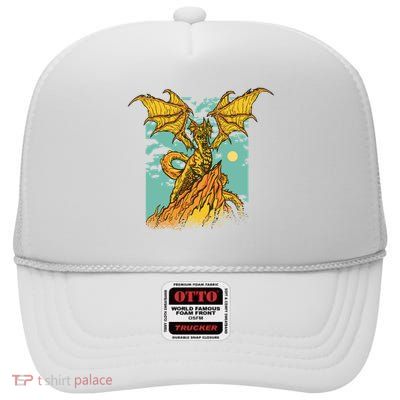 Powerful Dragon Creature High Crown Mesh Back Trucker Hat