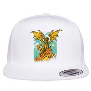 Powerful Dragon Creature Flat Bill Trucker Hat