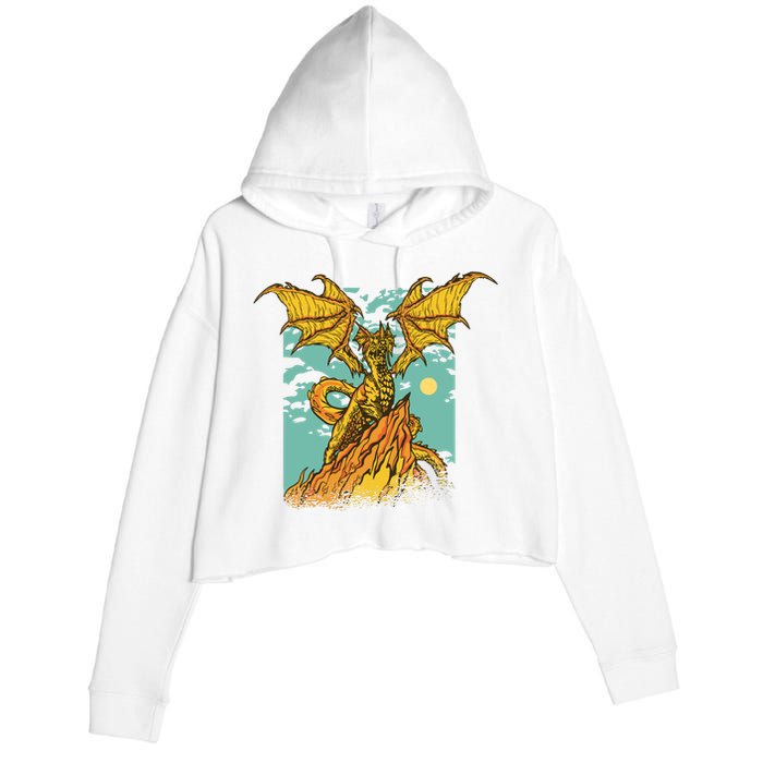 Powerful Dragon Creature Crop Fleece Hoodie